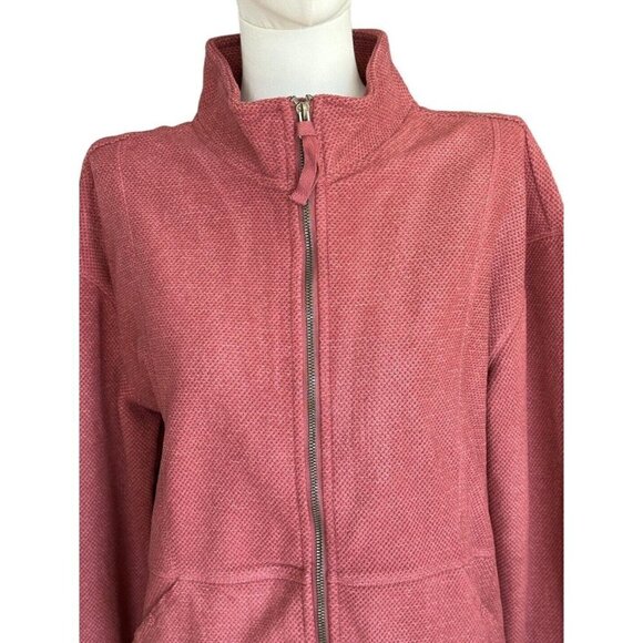 Avalanche Burgundy Full Zip Mock Neck Long Sleeve Jacket w/Pockets Women's Sz L - Picture 5 of 12